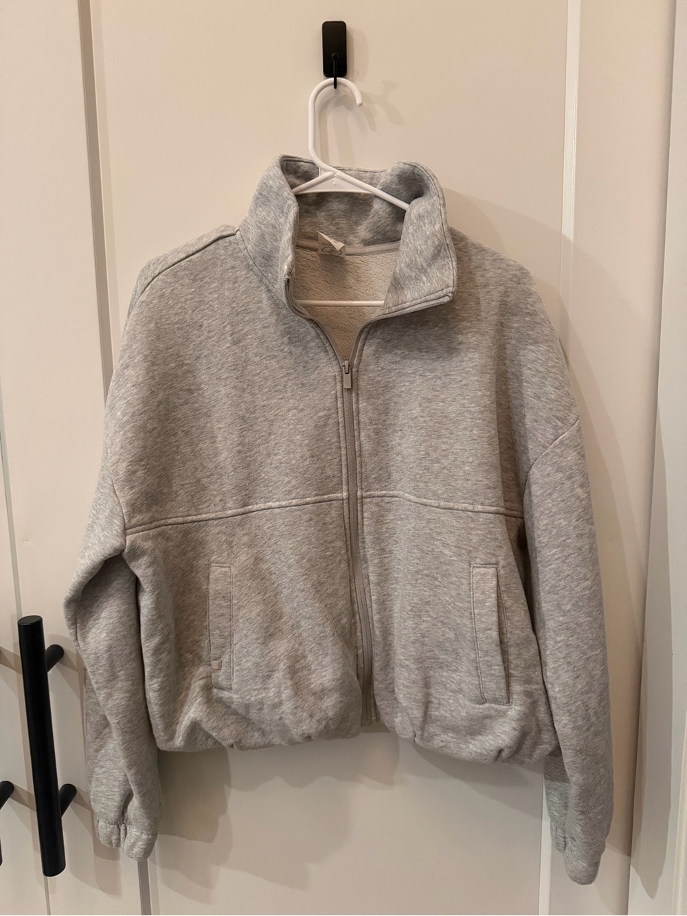 🩶 *SET* Sz M Athletic Works Light Gray Zip-Up Jacket and Sz S Barrel Sweatpants - Picture 2 of 11